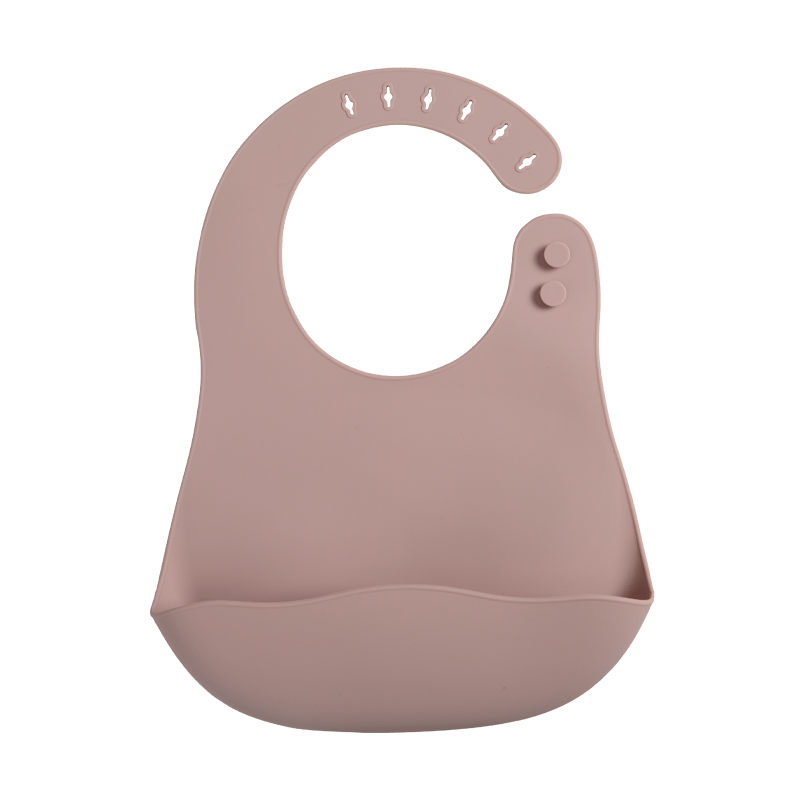 Adjustable Waterproof Infant Bibs in Solid Colors with Soft Silicone Material, Featuring a Pocket for Newborns to Keep Clean During Mealtime