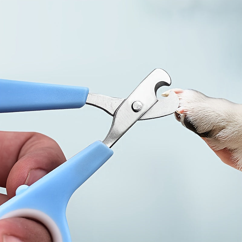 Pet nail clippers for cats and small dogs, made of durable stainless steel without the need for batteries.