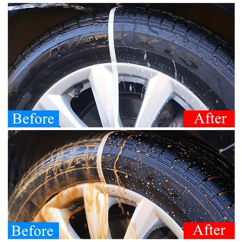 KJM Shiny Black Tire Renovate Wax - Enhances gloss and durability for car, motorcycle, and bicycle tires.