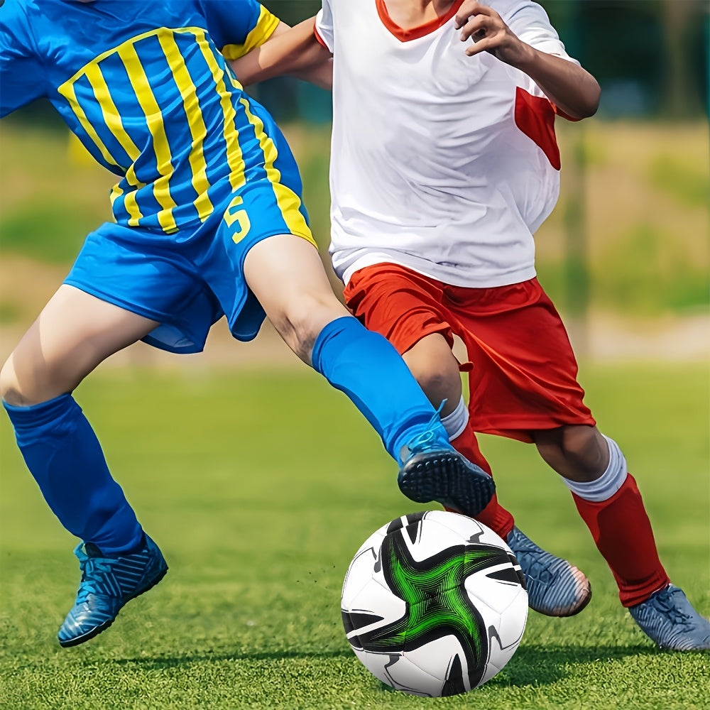 1pc Vortex Pattern Soccer Ball, Size 5, Durable PVC Material, Ideal for Outdoor Training and Matches, All-Season Play, No Electricity or Inflator Required.