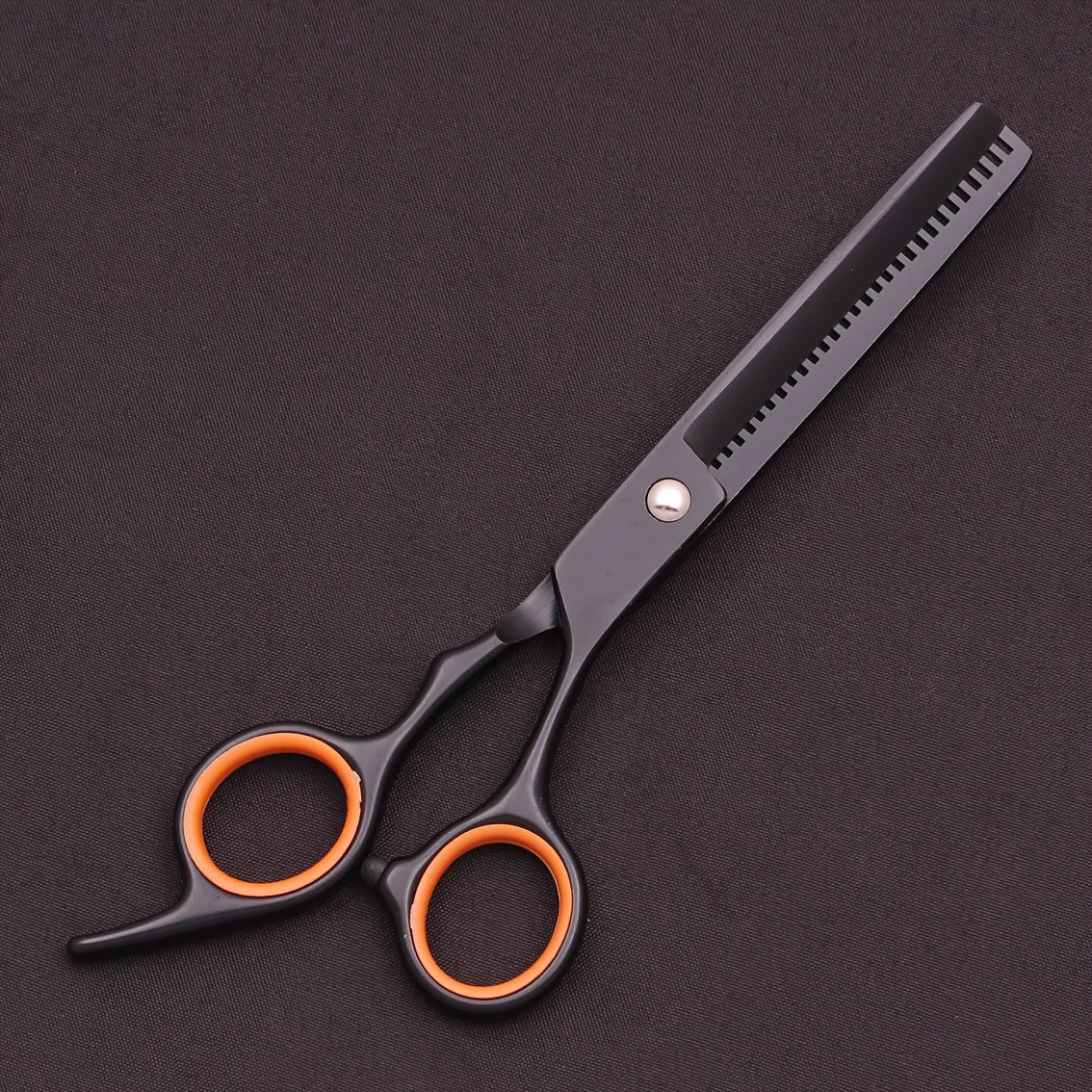 6-inch hair cutting scissors set with a variety of styling tools including thinning scissors, shaver comb, double-sided comb, and apple comb.