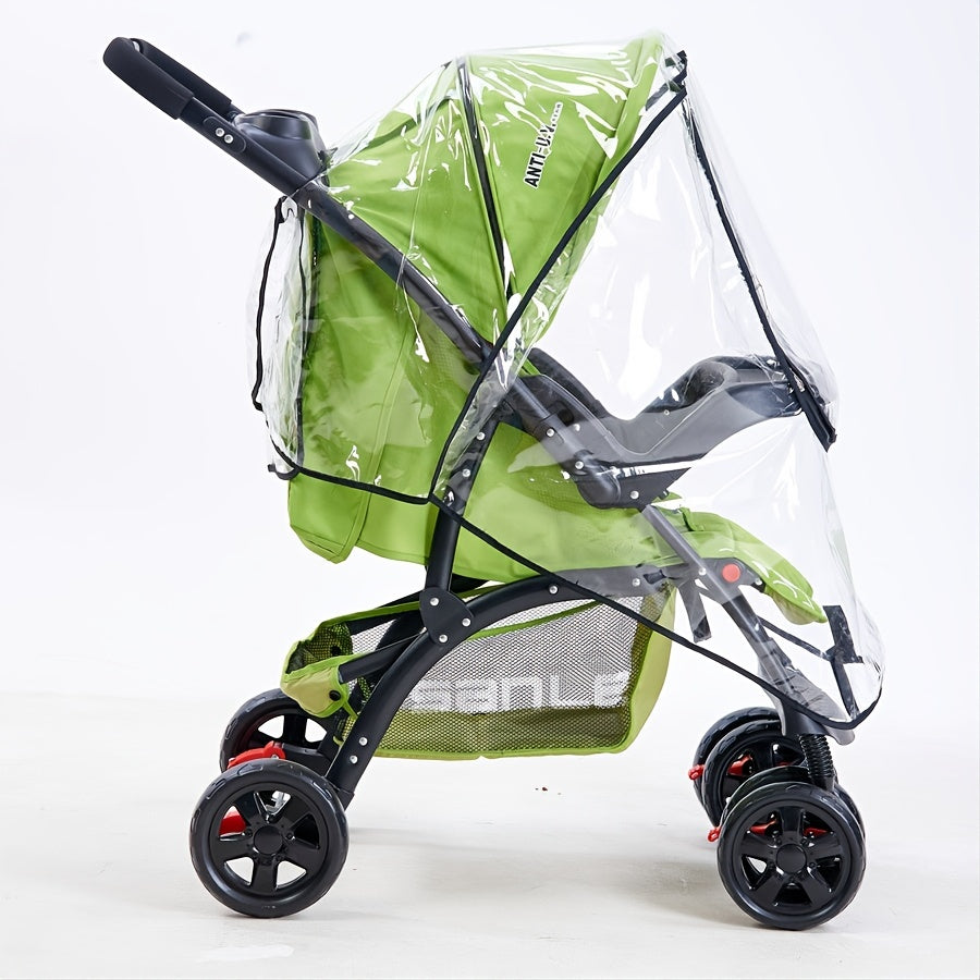 Protect your baby from the elements with a breathable, windproof, and rainproof cover for your stroller. This cover features a U-shaped zipper door and side ventilation for easy access and airflow. Suitable for use in all seasons, it will keep your