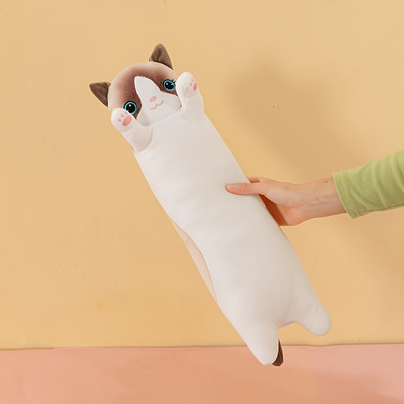 Get the Long Cat Plush Toy today! This soft, cuddly toy doubles as a plush pillow cushion and features a cute kitty design. It's the perfect gift for friends and is ideal for cozying up on the sofa.