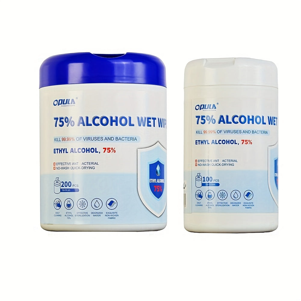 This multi-size pack of wet wipes contains 75% alcohol for quick-drying without the need to wash. They are effective in removing oil stains and are suitable for cleaning various surfaces in the home, kitchen, bathroom, office, and outdoor camping. They