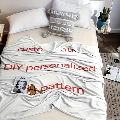 This personalized Custom Digital Print Fleece Blanket is perfect for everyone, including girls, boys, adults, and makes a great Valentine's Day gift. It is lightweight, soft, and comfortable, making it suitable for use on the bed, sofa, camping, or