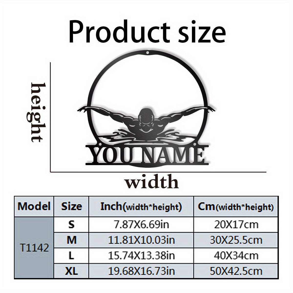 Уникальное металлическое настенное искусство для плавательной команды с индивидуальным именем, дизайн с бабочкой, изготовлено из чугуна - идеально подходит для декора дома и детской, отличная идея для рождественского подарка