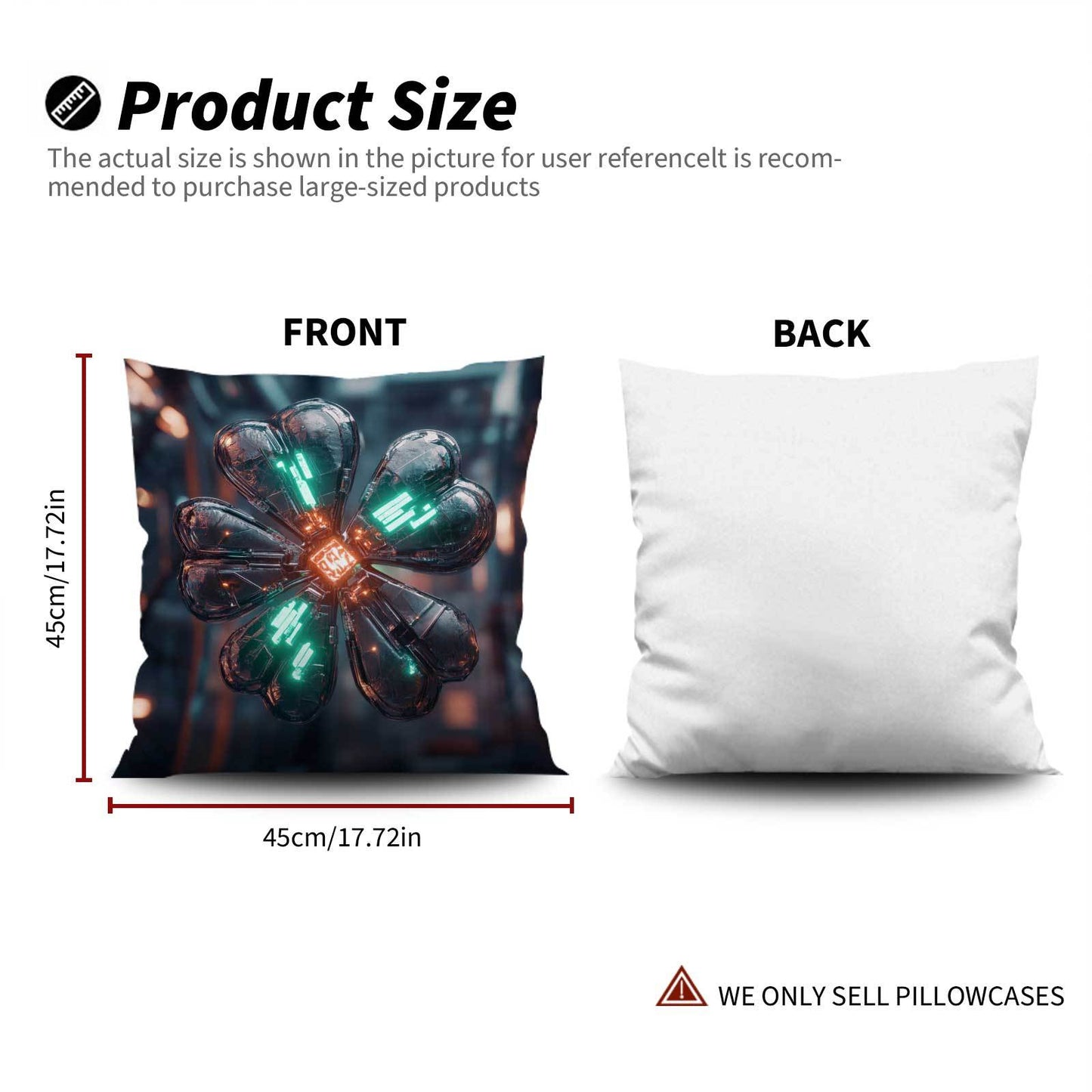 Collection of 4 Modern Fantasy Clover Pillowcases, Easy to Clean Polyester Material, Zipper Closure, Suitable for Year-Round Comfort, Perfect for Home, Office, Car, Sofa, Balcony, and Garden, Ideal for Those who Sleep in Various Positions