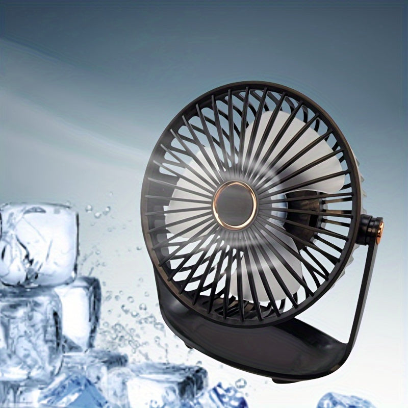 The Mini Desk Fan is a compact and powerful cooling solution perfect for use in any environment. With 5 adjustable speeds and a rechargeable 1200mAh lithium battery, this fan is both convenient and efficient. Made of polished plastic with button control