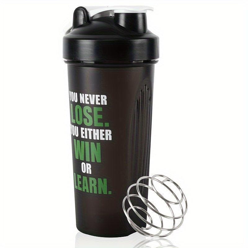 BPA-free protein shaker bottle, leak-proof, ideal for smoothies & workouts. Durable PP material, hand wash recommended.