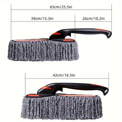 Extendable handle car duster for gentle car and home dusting.