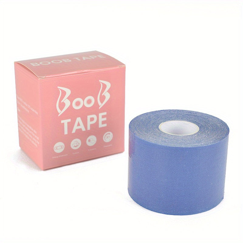 Breathable adhesive tape lifts and supports breasts discreetly for strapless dresses and lingerie.