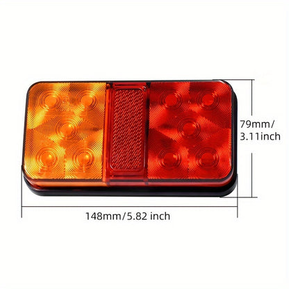 2pcs cnsunny light LED Tail Light Assemblies for Motor Vehicles with 10 high-brightness LED beads. Suitable for trucks, trailers, and RVs. 12V hardwired with no battery.