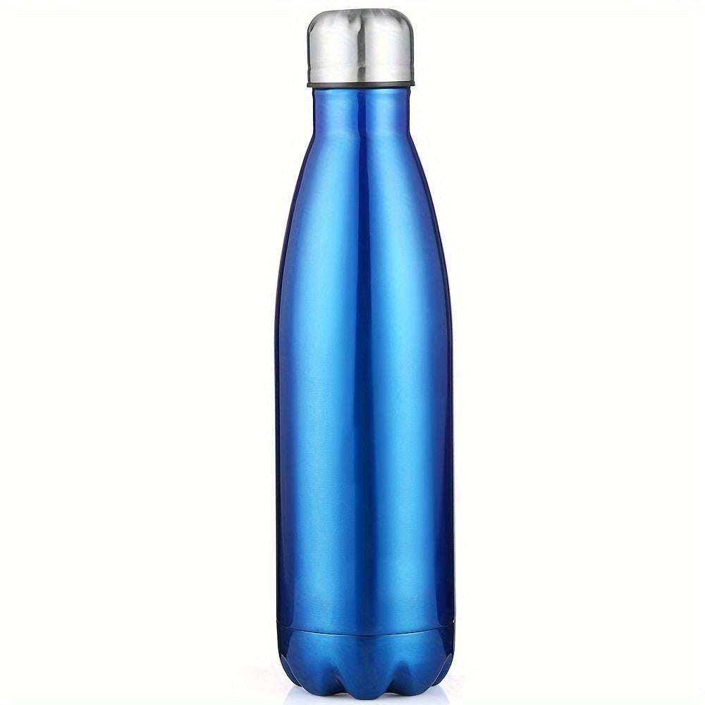 Customized stainless steel water bottle, 17oz, leak-proof, BPA-free, oval shape, insulated for gym, office, and outdoor use, hand wash recommended.