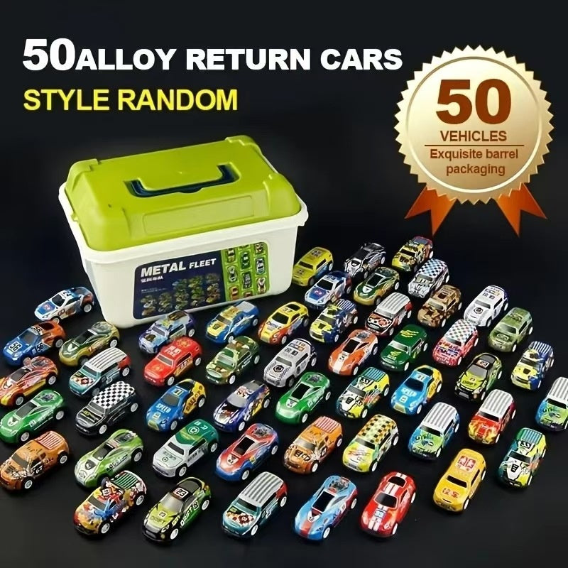 20/30/50-piece metal spring iron car box set of small toys for children in winter.