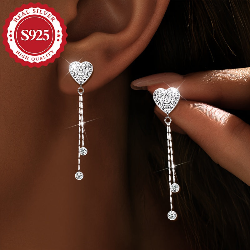 These earrings are made of high-quality S925 silver and feature a long tassel design that adds a super shiny touch. They are both elegant and stylish, with a delicate and cute look that is perfect for wearing at music festivals or for daily wear. They