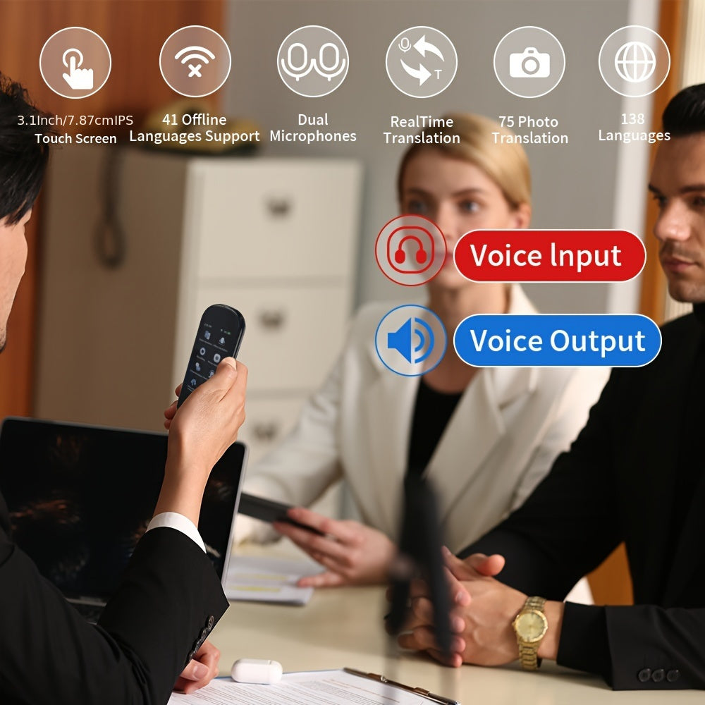 VORMOR 2023 Smart Language Translator with offline/online real-time voice translation for 138 languages, 60min recording, 44 photo translation, 10 offline translation, 0.1s speed, 98%