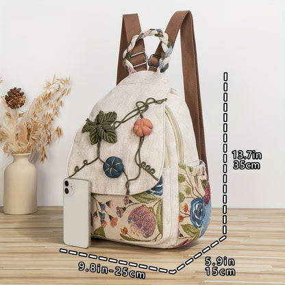 Bohemian-style backpack, versatile design - use as shoulder, chest, or single shoulder bag