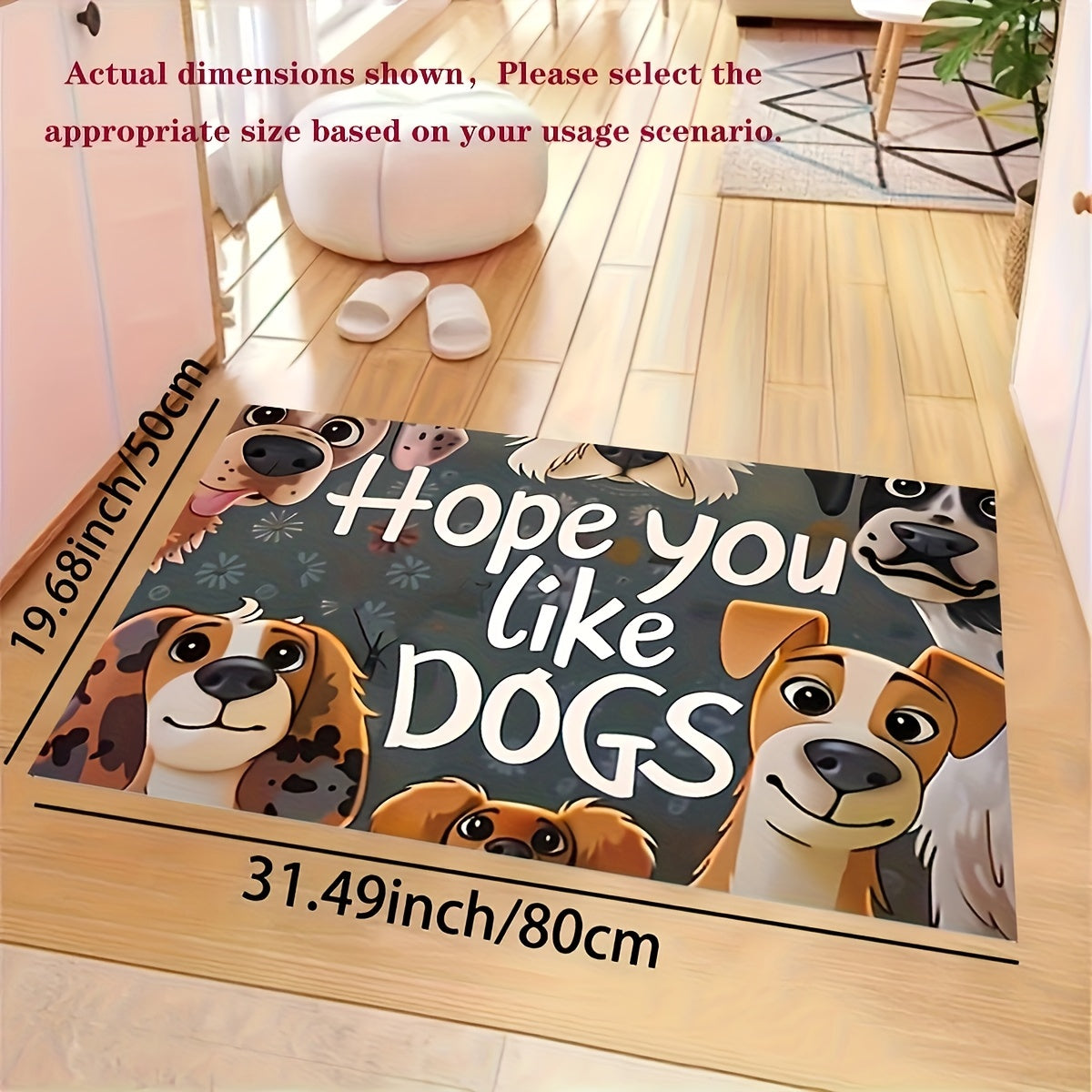 Soft and Thick Adorable Cartoon Dog Door Mat - Machine Washable with Non-Slip Backing | Perfect for Kitchen, Living Room, or Bedroom | Decorative Indoor Entrance Rug