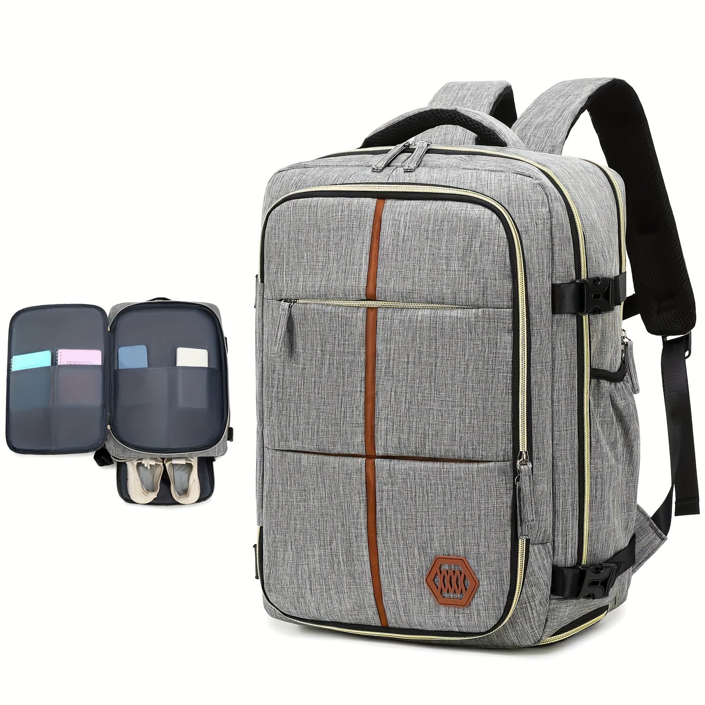 Unisex travel backpacks, airline-friendly laptop bags, sports backpacks with shoe compartments, and school backpacks.