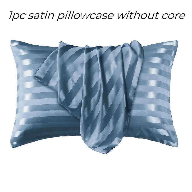 Get your hands on our luxurious Soft Skin-Friendly Striped Satin Pillowcase, featuring a convenient flap closure for ease of use. This pillowcase is not only gentle on hair and skin, but also beneficial for both. Made from 100% polyester, this woven