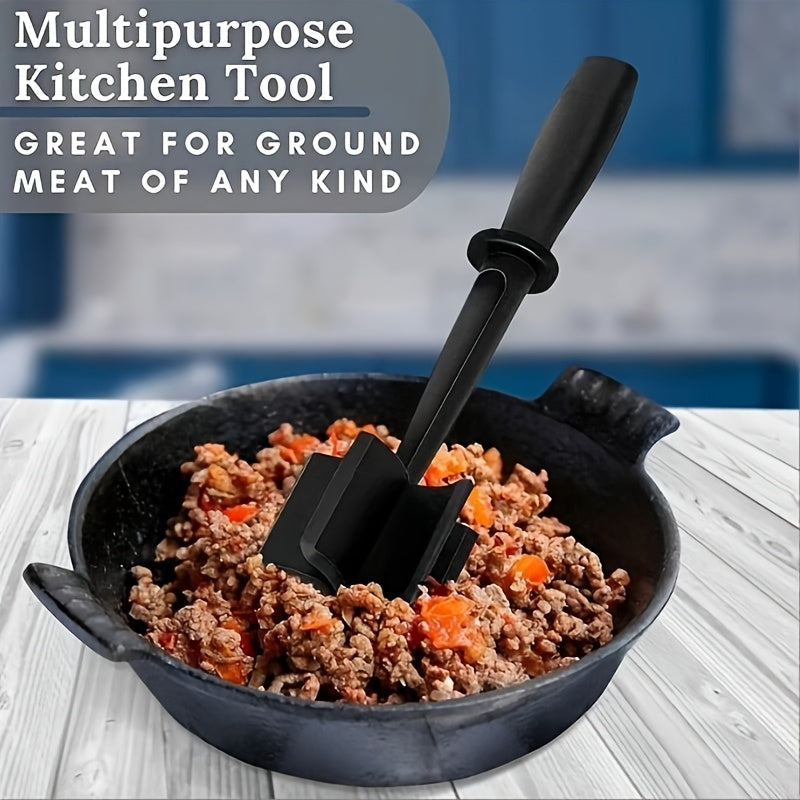 Durable ABS Handheld Meat Chopper & Spatula - Versatile for Cooking and Mixing, Food-Safe