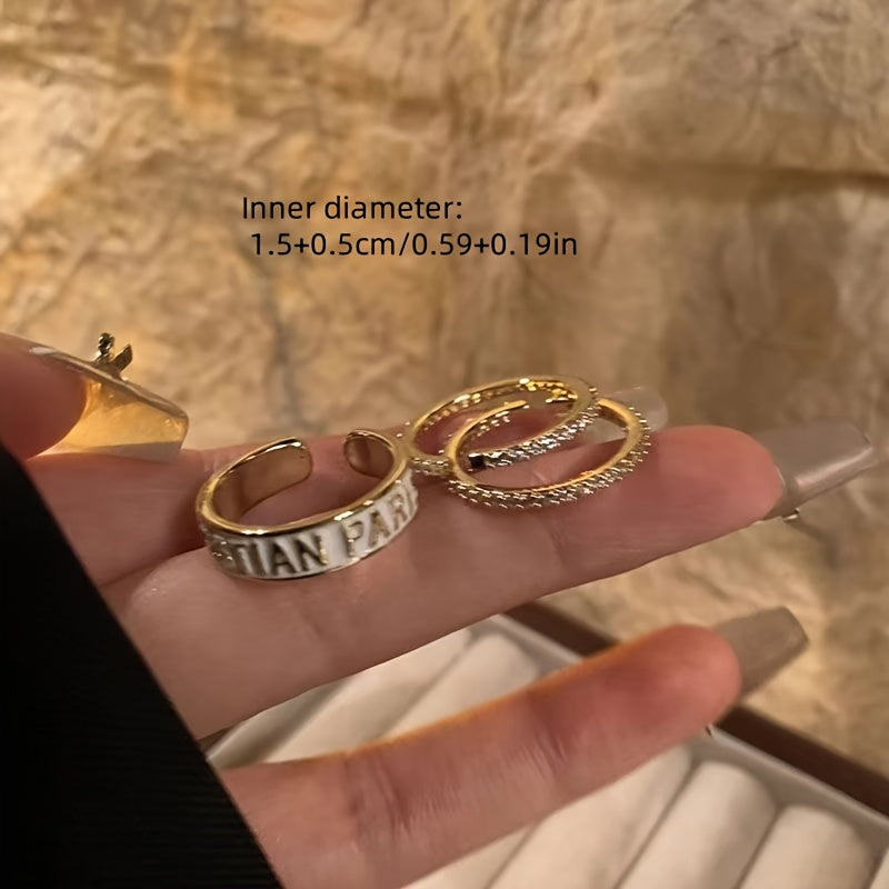 DIY Jewelry making: small, fragrance new ring, simple fashion, versatile plain circle, glossy golden wide and narrow version ring index ring 3pcs.