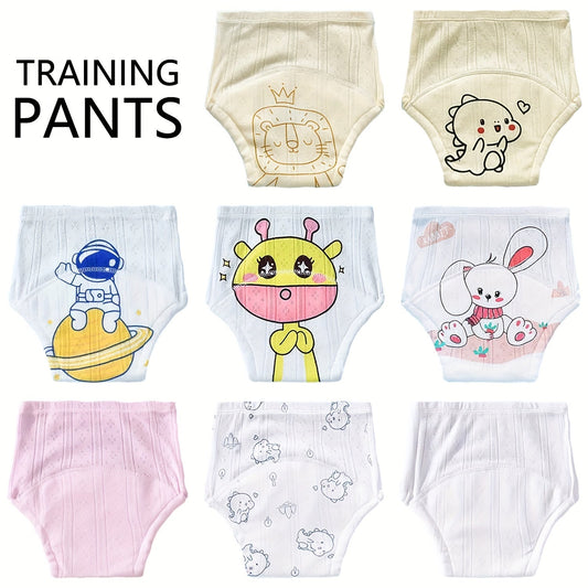 Three soft and absorbent training diapers designed for boys and girls - featuring a breathable, leak-proof design with a cute cartoon astronaut pattern. The perfect holiday gift for potty training!