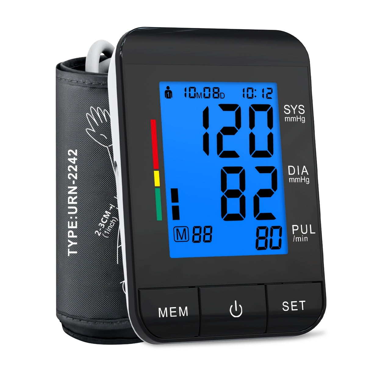 Home Blood Pressure Monitor with Oversized Dual Cuff, Large LCD Display, Fully Automated Digital Sphygmomanometer including USB Cable