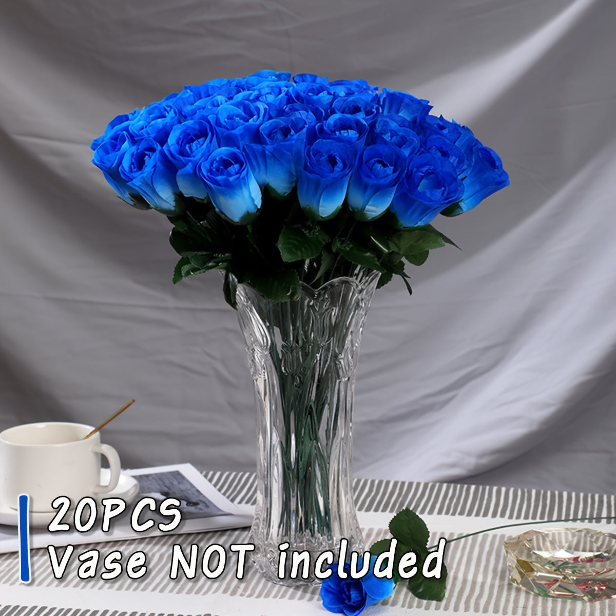 20 lifelike budding roses, 35.05cm high artificial flowers for various occasions.