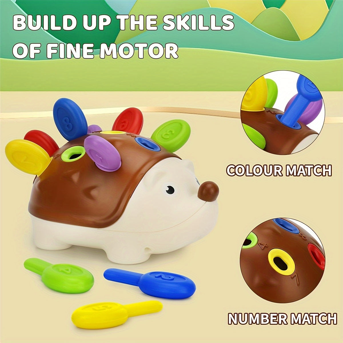 Colorful Plastic Hedgehog Toys for Kids - Promoting Fine Motor Skill Development, Ideal Preschool Gifts for Both Boys and Girls, Non-Battery Operated