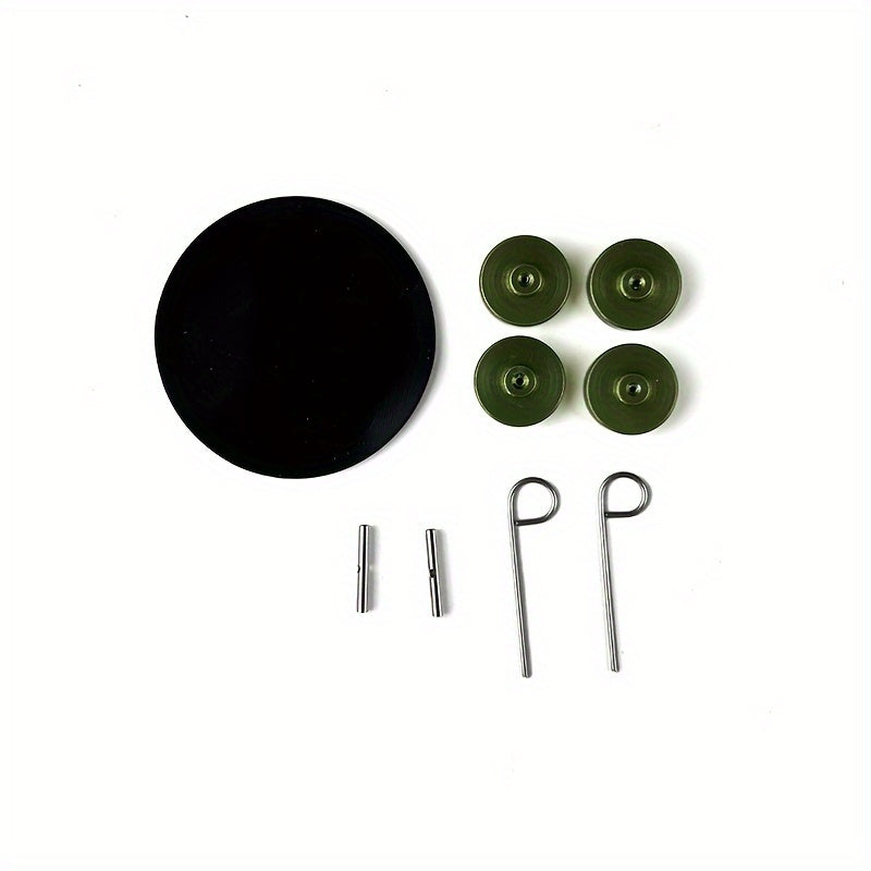 Green aluminum oxide interchangeable knitting needles for versatile sweater making.