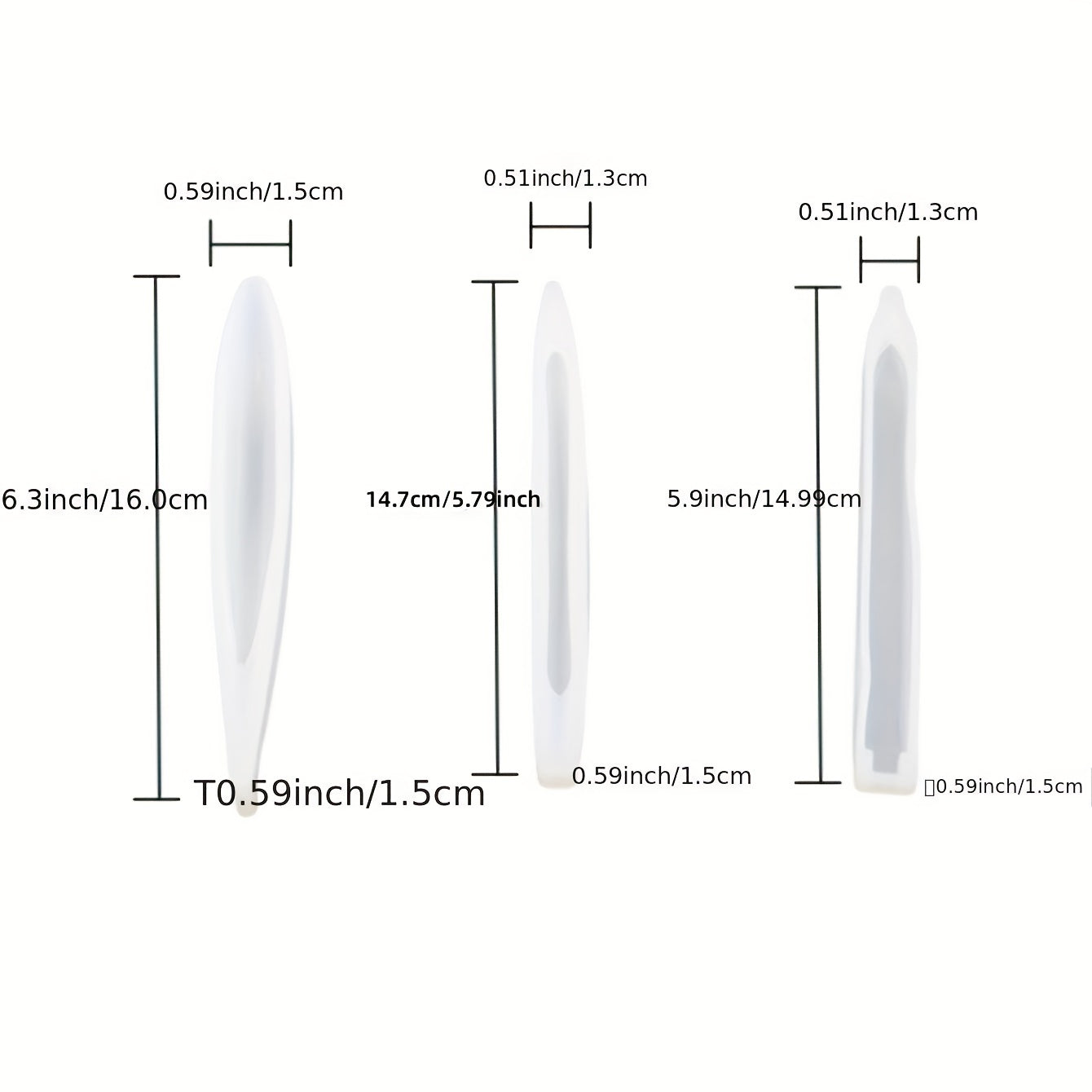 Resin Craft Kit for DIY Projects - Includes Pen Shaped Mold for Ballpoint Pens, Silicone Molds, and Epoxy Resin Casting Molds - Sizes: 6.3/6.69/5.9 inches