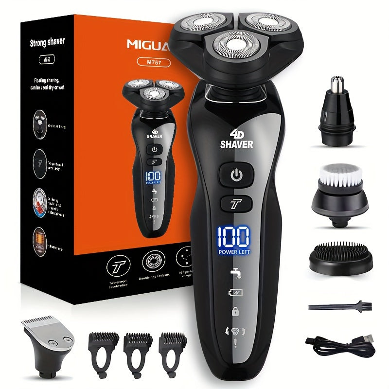 3D Electric Razor for Men - Rechargeable, Wet/Dry Shaver with USB Charging, Ideal Father's Day Gift