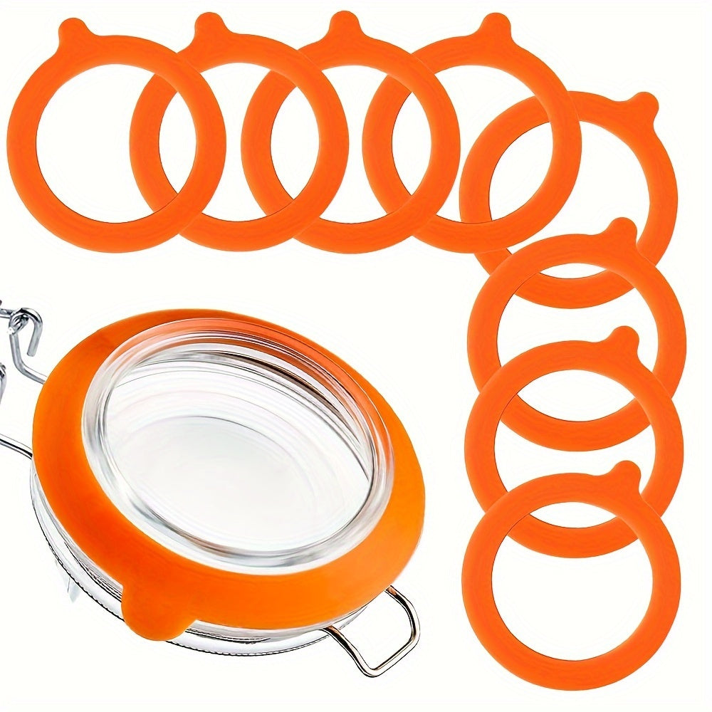 8 pieces of 9.53cm Silicone Jar Gaskets for Regular Mouth Canning Jars - Ensures Airtight Seals, Made of Durable PC Material, Not Suitable for Food Grade Use