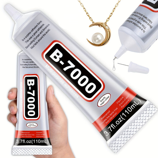 B7000 Rhinestone Glue for Crafts, Clear Super Jewelry Adhesive suitable for various materials.