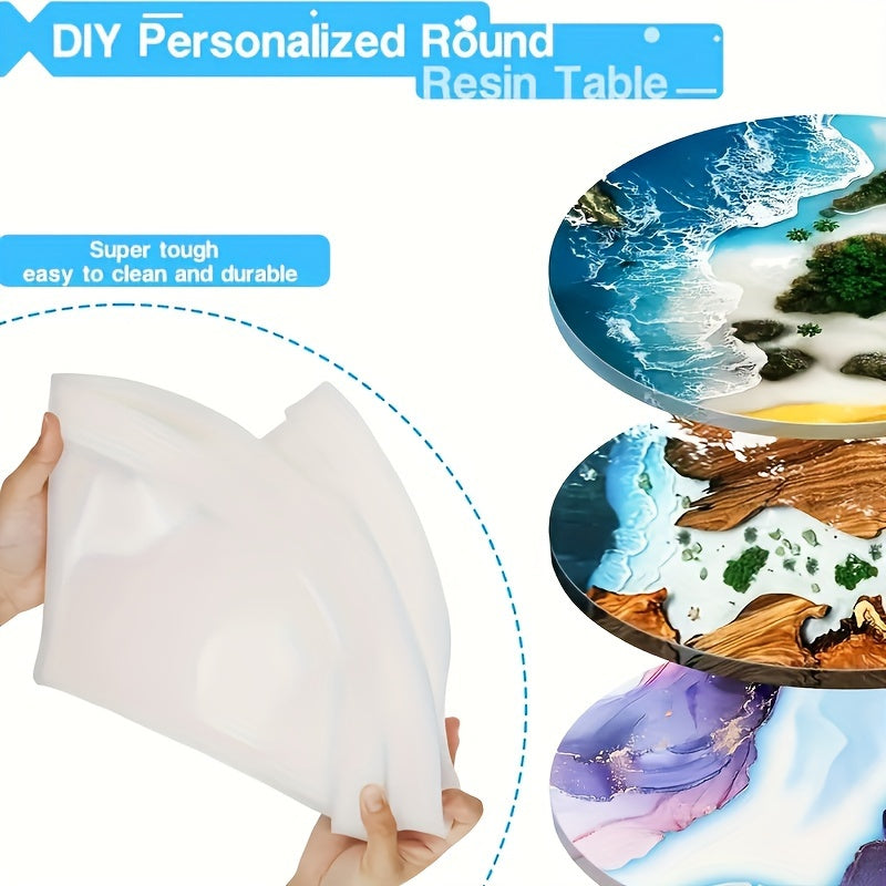 Large resin casting molds for DIY arts and crafts, perfect for home decoration and storage. Ideal for creating round tables, trays, and plates.