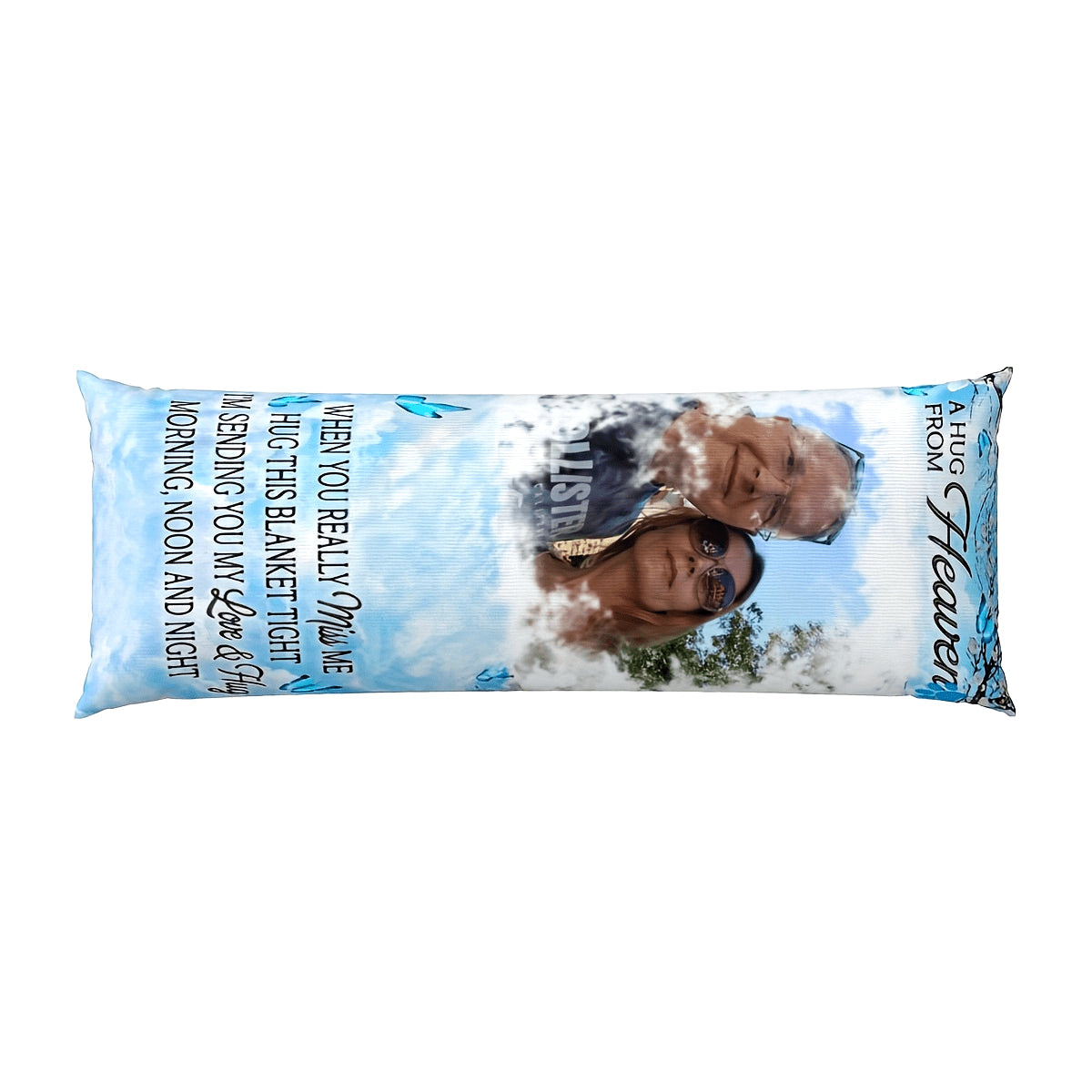 Personalizable Plush Pillow Cover measuring 50.8x137.16 cm - Featuring "A Hug from Heaven" Design on one side, Ideal for Adding a Cozy Touch to Your Sofa, Living Room, or Bedroom - Pillow Core Not Included