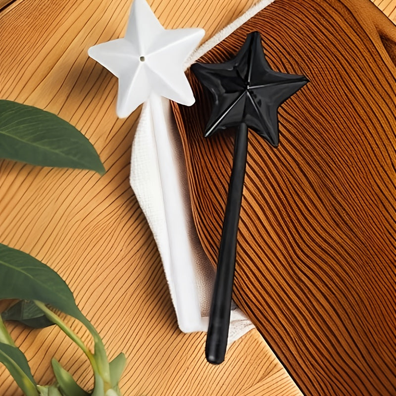 Pair of refillable magic wand salt & pepper shakers with easy-pour holes. Ideal for kitchen decor.