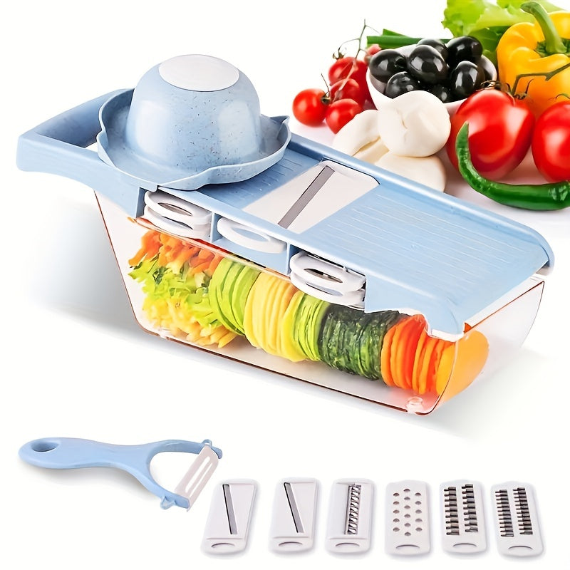 1 Set containing a Vegetable Chopper, Multifunctional Fruit Slicer, Manual Food Grater, Vegetable Slicer, Cutter with Container, Onion Mincer Chopper, Household Potato Shredder - all essential Kitchen Gadgets and Accessories.