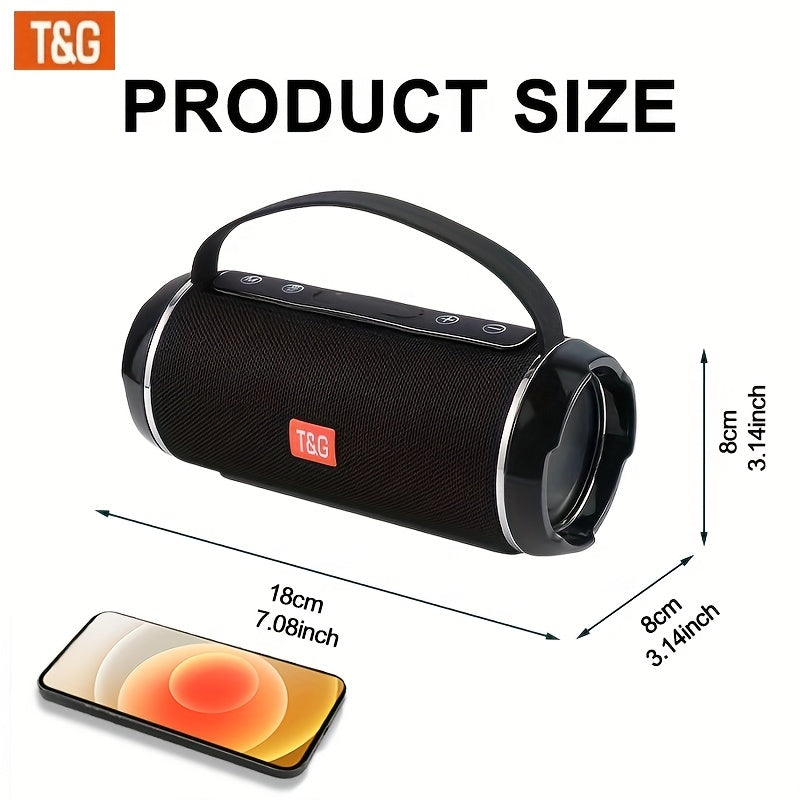 T&G TG116C is a portable wireless speaker with 5.0 surround sound, USB/TF/FM broadcast, and 10m connectivity. It has a rechargeable lithium battery with Type-C charging, making it a perfect