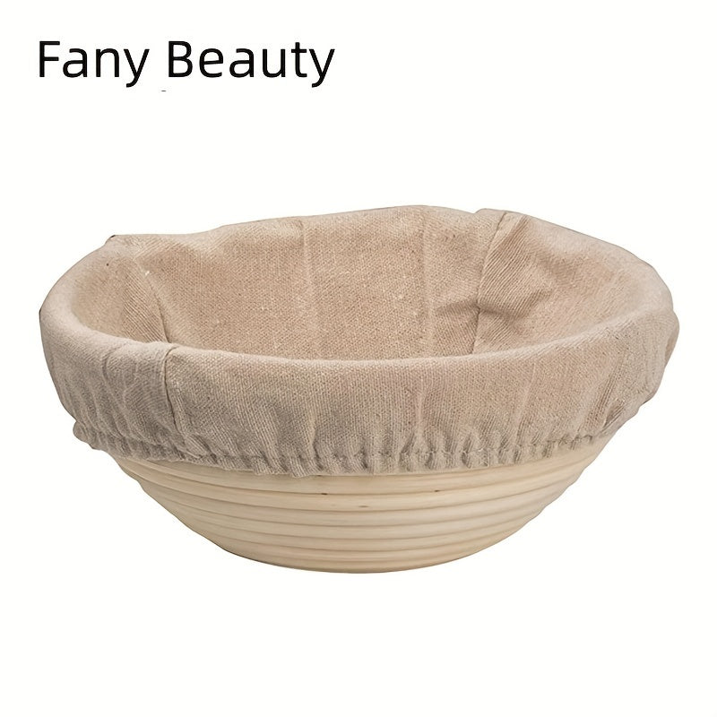 1 piece of Rattan Bread Proofing Basket featuring a Liner Cloth. Made with Natural Oval Rattan Wicker for Dough Fermentation. Ideal for Sourdough Bread, perfect for Kitchen Baking Tools.