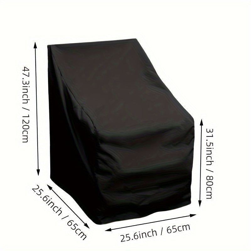 1 Heavy-Duty Waterproof Patio Stackable Chair Cover - Black