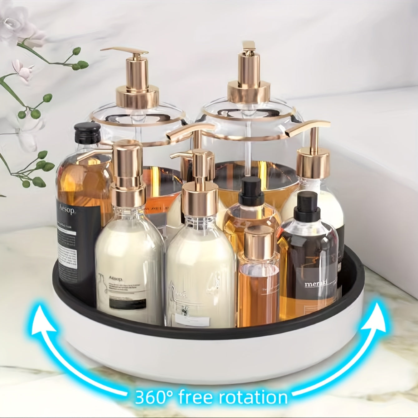 1pc Kitchen turntable for organizing seasoning and vinegar bottles with 360 rotation storage