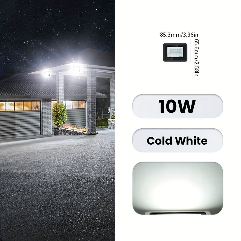 Aluminum LED floodlight suitable for outdoor use, ranging from 10-300W. Ideal for garden or playground lighting.