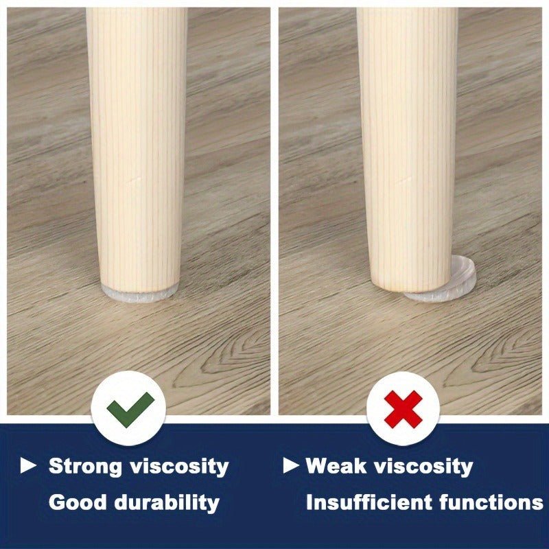 A set of 45 self-adhesive anti-slip furniture pads designed to protect chair legs on hardwood floors. Color: Nude.