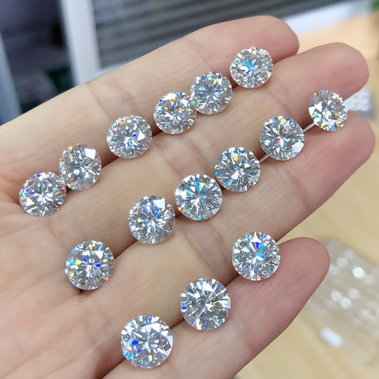 Flawless D VVS1 Round Cut Synthetic Moissanite Loose Stone with Certificate, Tester, Jewelry Making Ideal