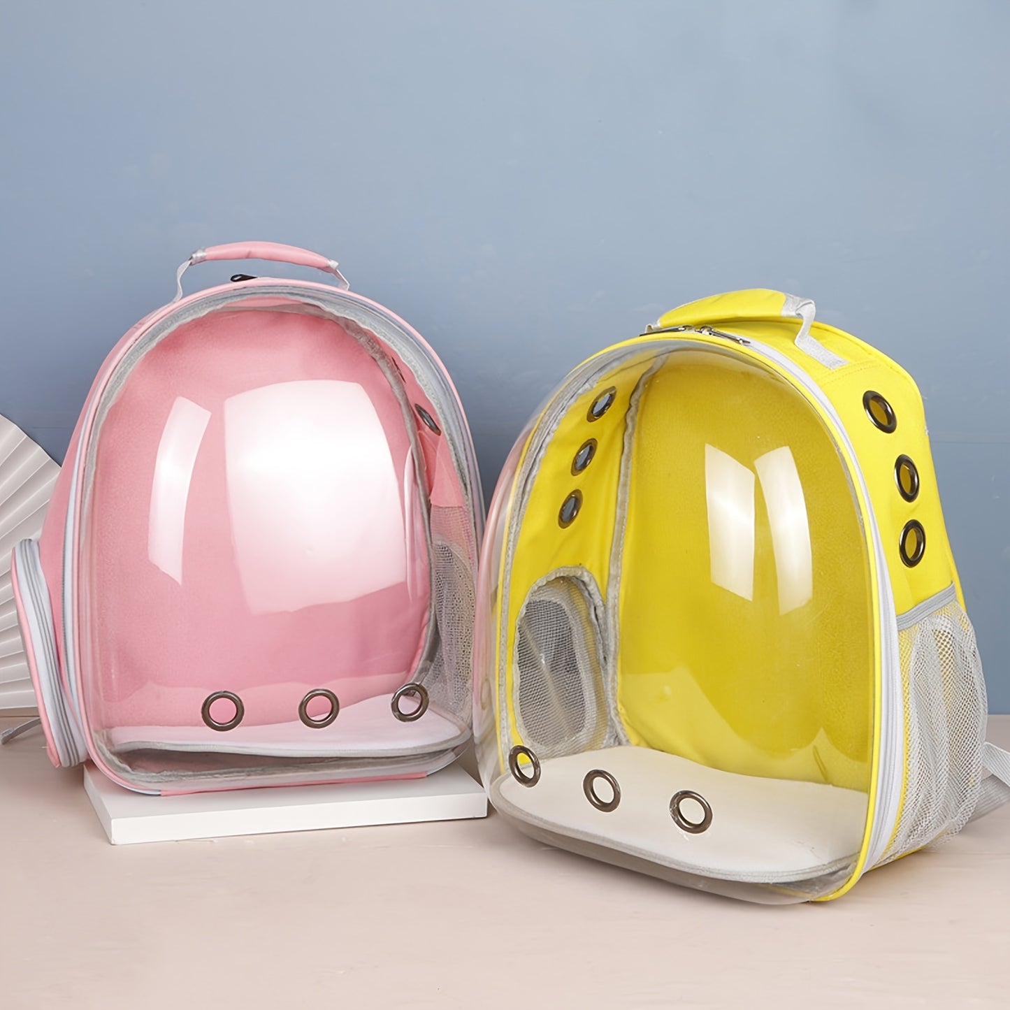 Pet bubble backpack for dogs and cats - comfortable and secure outdoor carrier with clear view window.