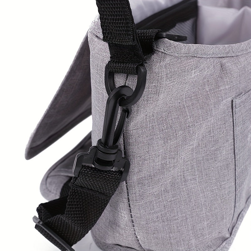 Sturdy Monochrome Stroller Hanging Bag with Multifunctional Large Storage Capacity, Hangable on Cart