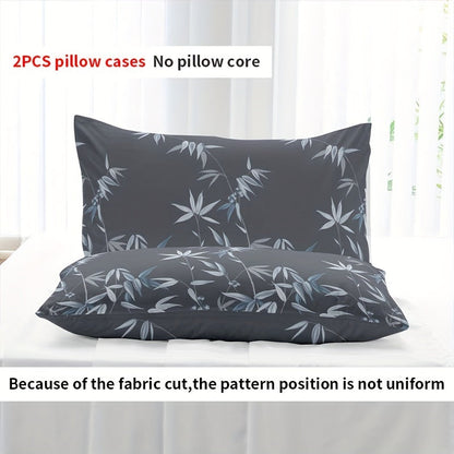 Set of 3 Plant Printed Fitted Sheets - Luxuriously Soft and Breathable Bedding for Bedroom and Guest Room, including 1 Fitted Sheet and 2 Pillowcases.