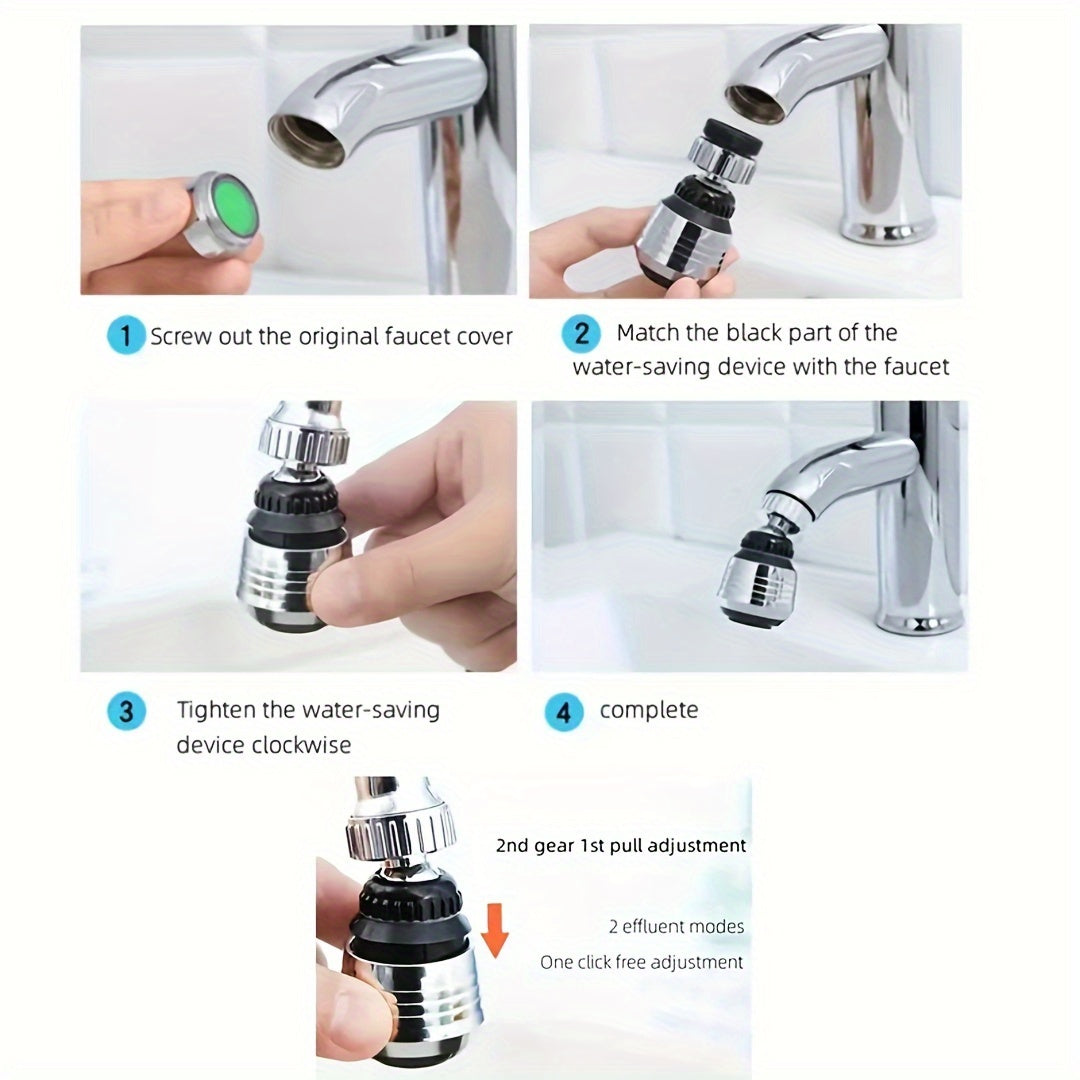 360° Rotating Faucet Extender - Anti-Splash, Leak-Proof, Water-Saving, Ideal for RVs and Hotels